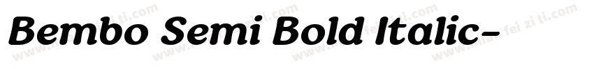 Bembo Semi Bold Italic字体转换
